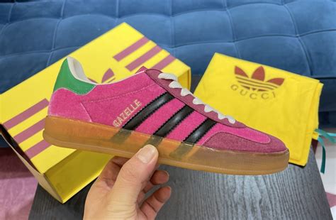 pink and green gucci adidas|adidas x gucci tops.